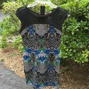 Arden B Upper Sheer Floral Mini Dress